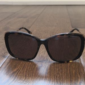 Michael Kors square tortoise sunglasses with gold accents